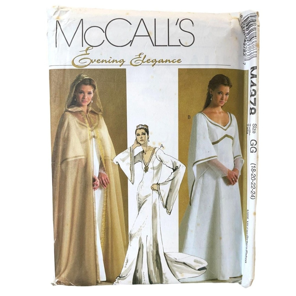 McCalls Evening Elegance Pattern M4378 Cape Lined Dresses Miss Petite Size 18-24